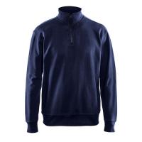 Sweatshirt met 1/2 rits marineblauw